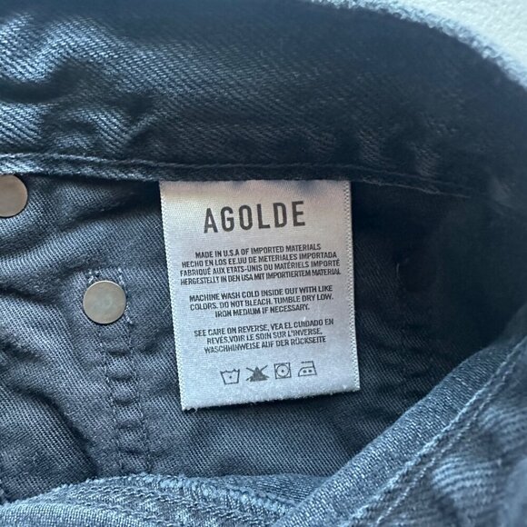 Agolde Criss Cross Jean Short Hitchhike Womens Size 28 Distressed High Rise Goth - Picture 7 of 10